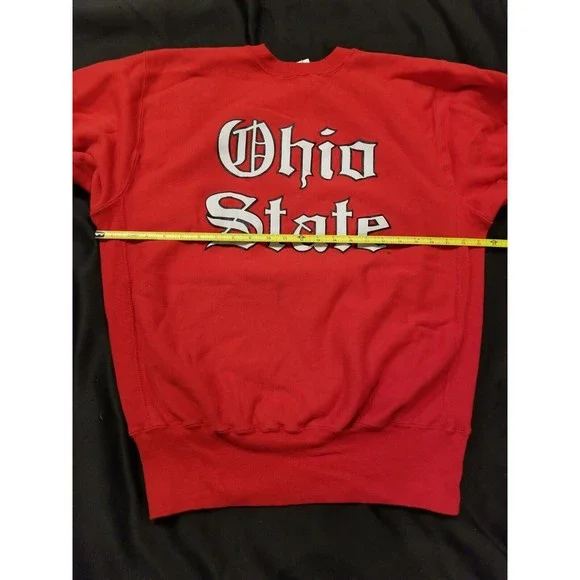 Vtg Champion Reverse Weave Ohio State Script Crewneck Sweater 80s